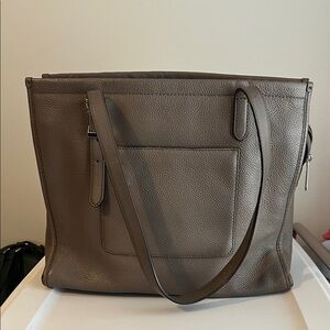 Michael Kors Pebbled Leather Tote in Taupe Grey